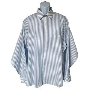 ARROW Regular Fit Shirt Wrinkle Free Blue/Purple Striped Dress Shirt Mens XXL